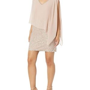 J Kara women’s plus size caplet short cocktail beaded Dress